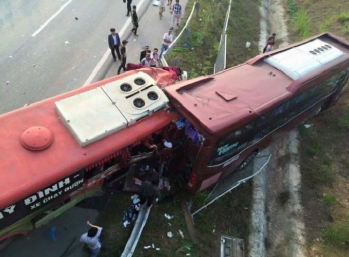 Hiện trường vụ tai nạn.