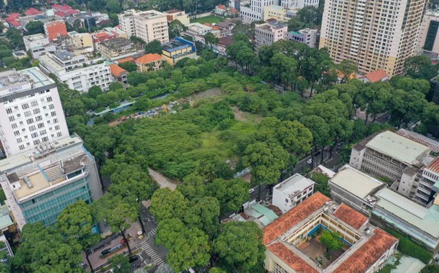 Dự án Nhà thi đấu Phan Đình Phùng tại quận 3, TP.HCM nhìn từ trên cao.