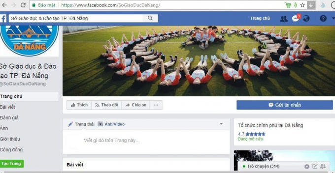 Tài khoản facebook giả mạo Sở GD&ĐT TP Đà Nẵng.