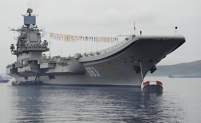 Tàu sân bay Đô đốc Kuznetsov. Ảnh: Sputnik