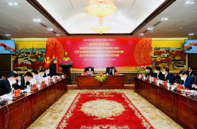 Đoàn khảo sát của Ban Chỉ đạo Đề án Trung ương 6 làm việc với Thành uỷ Hải Phòng