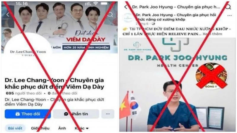 Các đối tượng đã thuê diễn viên đóng vai bác sĩ để quảng cáo trên mạng xã hội.