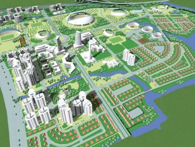 Sơ đồ quy hoạch Khu liên hợp TDTT Rạch Chiếc, quận 2, TP Hồ Chí Minh.