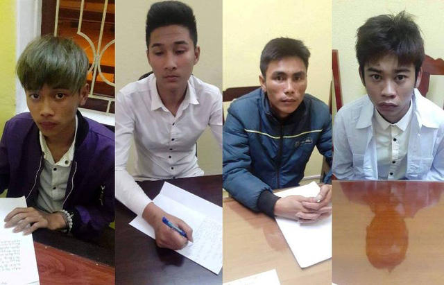 5 đối tượng bị Công an huyện bắt giữ.