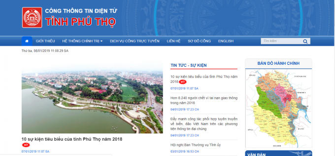 Website cổng thông tin điện tử tỉnh Phú Thọ.