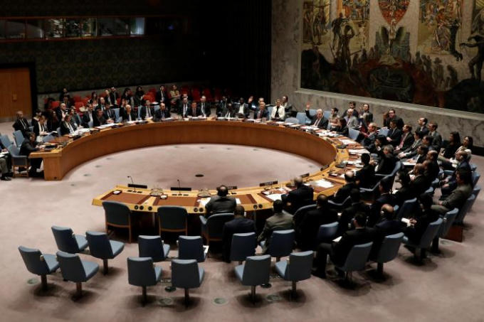 HĐBA LHQ bỏ phiếu về việc thông qua dự thảo nghị quyết trừng phạt Syria. (Ảnh: Reuters)