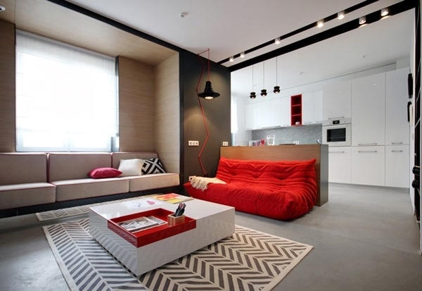 Căn hộ 56m2 đẹp mê hồn với sắc đỏ