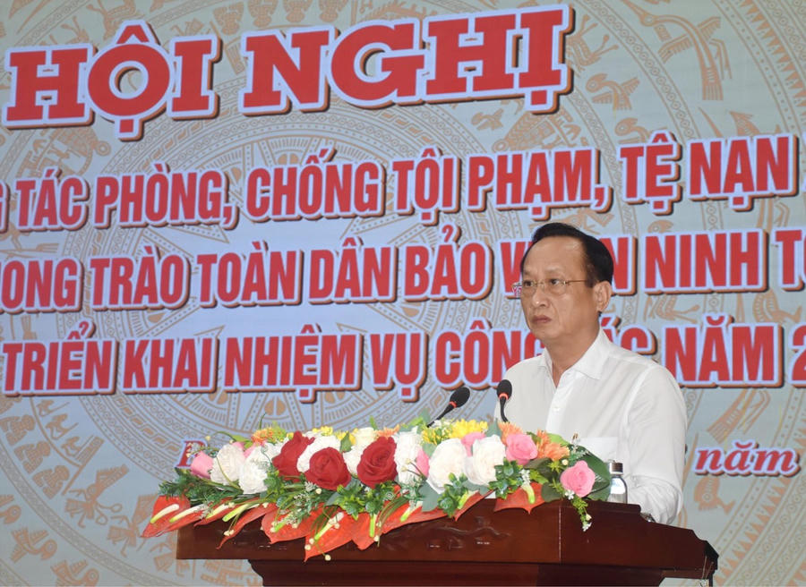 Ông Phạm Văn Thiều - Phó Bí thư Tỉnh ủy, Chủ tịch UBND tỉnh, Trưởng Ban Chỉ đạo 138 tỉnh Bạc Liêu, phát biểu chỉ đạo tại Hội nghị.
