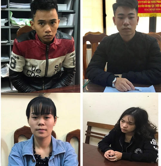 Các đối tượng bị lực lượng chức năng bắt giữ.