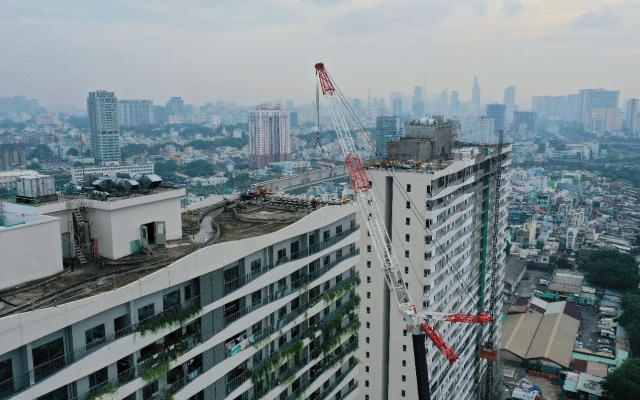 Phúc Khang tổ chức lễ nối cầu dây văng Sky Park tại dự án Diamond Lotus Riverside