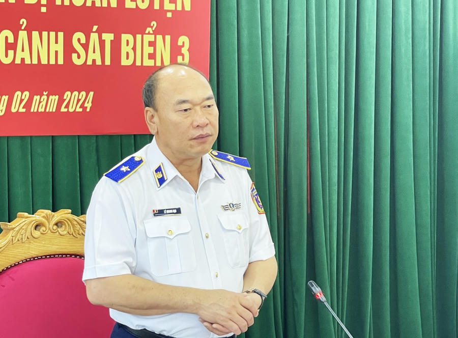 Thiếu tướng Lê Quang Đạo – Tư lệnh Cảnh sát biển phát biểu kết luận kiểm tra