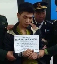 Đối tượng Hoàng Tuấn Vinh tại cơ quan chức năng.