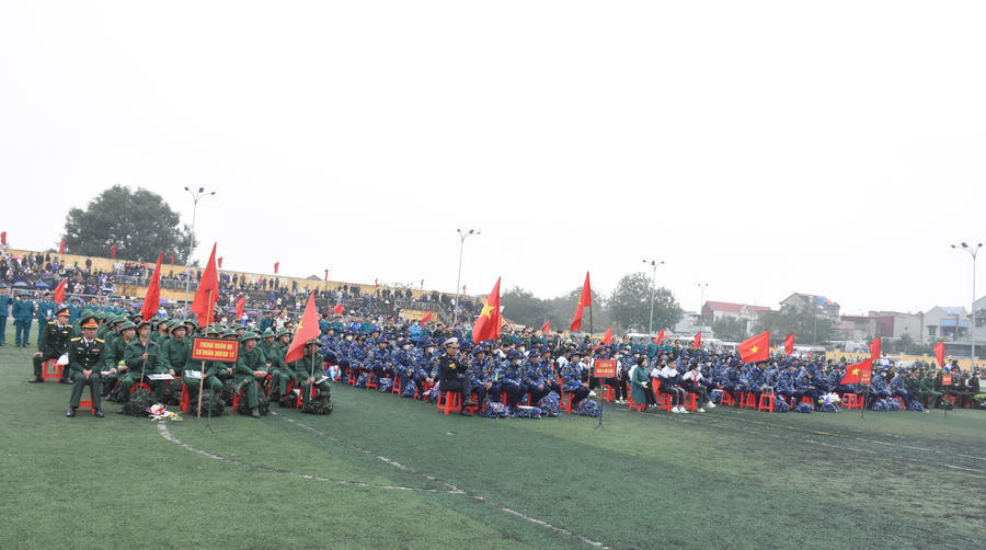 Các tân binh tại Lễ giao nhận quân