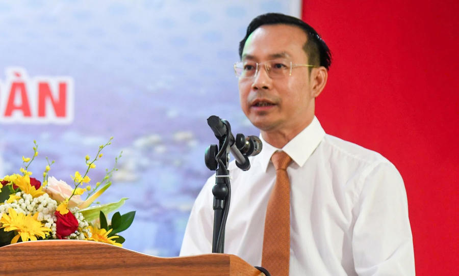 Chủ tịch UBND tỉnh Kiên Giang Nguyễn Thanh Nhàn phát biểu tại lễ khởi công