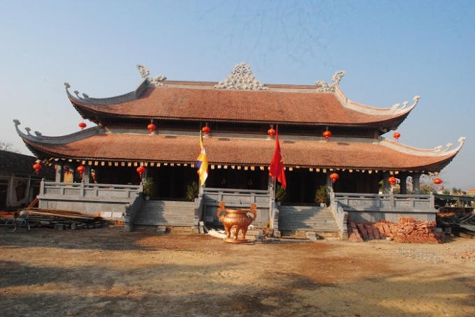 Mặt trước nhà hạ Tam bảo của chùa Lam Sơn. (Ảnh: Duy Ngợi).