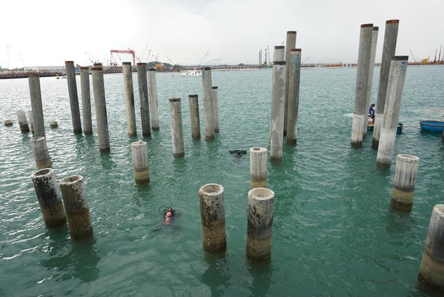 Khu vực tàu cổ bị đắm ở vùng biển Dung Quất, Quảng Ngãi.