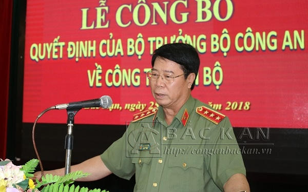 Thượng tướng Bùi Văn Nam, Ủy viên Trung ương Đảng, Thứ trưởng Bộ Công an đã chủ trì tổ chức lễ (Ảnh: Công an Bắc Kạn).