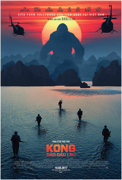 Đoàn làm phim Kong: Skull Island vừa trình làng poster đặc biệt có dòng chữ: Siêu phẩm Hollywood đầu tiên quay tại Việt NamẢNH: CGV