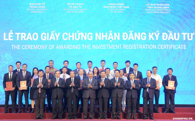 Thủ tướng chứng kiến Lễ trao biên bản ghi nhớ hợp tác đầu tư tỉnh Quảng Bình.