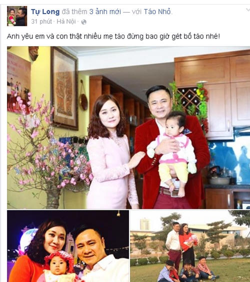 Danh hài Tự Long gửi gắm lời chúc đến bà xã: "Anh yêu em và con  thật nhiều. Mẹ táo đừng bao giờ ghét bố táo nhé".