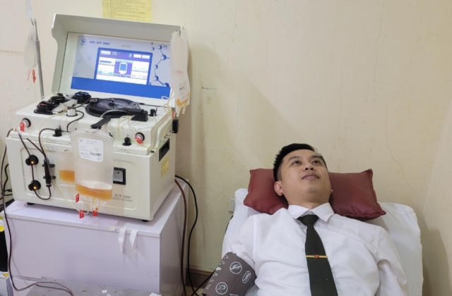 Đại uý Công an kịp thời hiến máu cứu bệnh nhân qua cơn nguy kịch