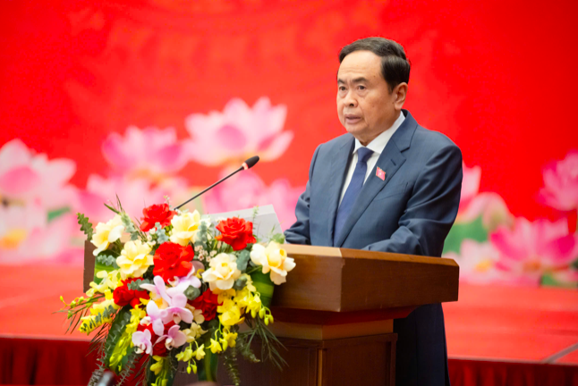 Bí thư Đảng ủy Quốc hội, Chủ tịch Quốc hội Trần Thanh Mẫn phát biểu khai mạc Hội nghị. Ảnh: Quốc hội