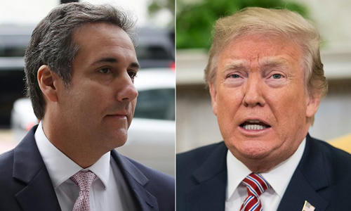 Tổng thống Mỹ Donald Trump (phải) và cựu luật sư Michael Cohen. Ảnh: AFP.