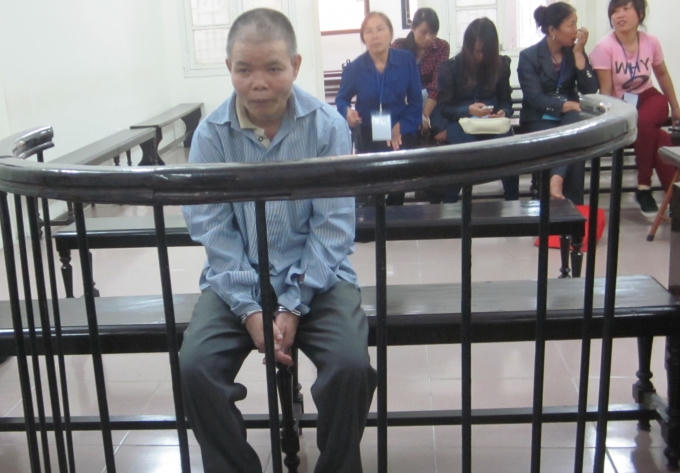 Nguyễn Văn Trọng trong phiên tòa xét xử sáng nay ( Ảnh: Duy Khương)