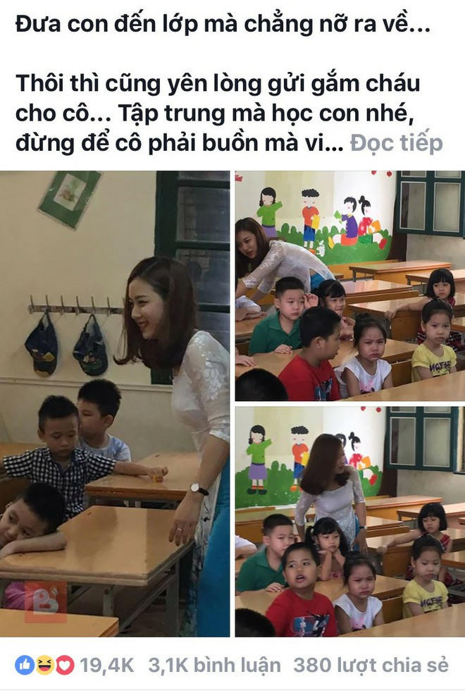Những bức ảnh ghi lại khoảnh khắc Ngân mặc áo dài đứng lớp nhận được rất nhiều sự quan tâm. (Ảnh chụp màn hình)