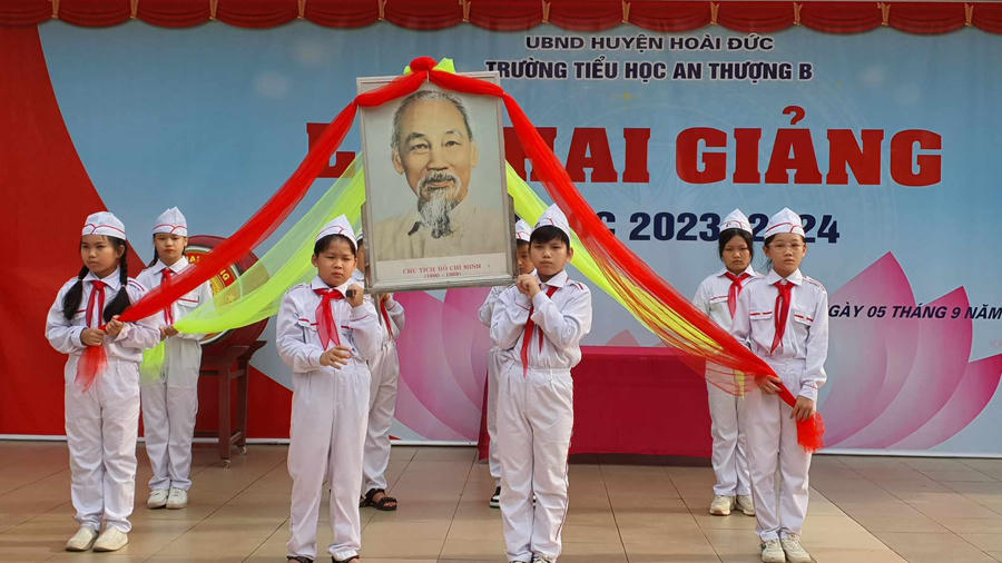 Trường Tiểu học An Thượng B: Tưng bừng Khai giảng năm học mới 2023 - 2024