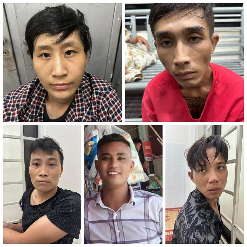 5 đối tượng tàng trữ ma túy bị bắt giữ.