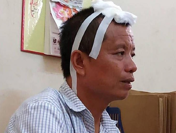 Đối tượng Nguyễn Xuân Tiến tại cơ quan điều tra.