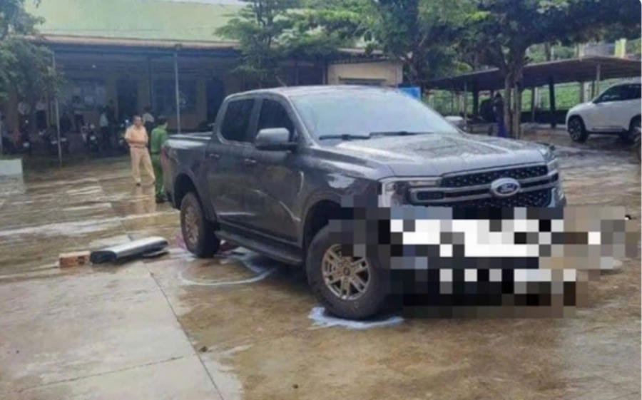 Hiện trường vụ tai nạn khiến 1 học sinh tử vong. Ảnh: Cao Nguyên