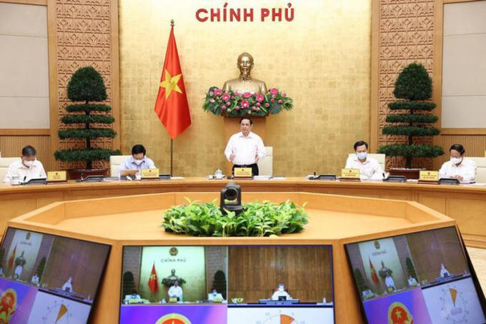 Thủ tướng Phạm Minh Chính chủ trì phiên họp Chính phủ thường kỳ tháng 8/2021. (\Ảnh minh họa)