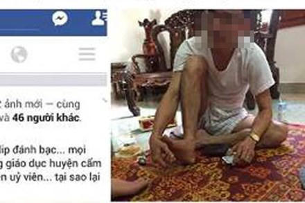 Hình ảnh được đăng tải trên Facebook cho rằng trưởng phòng GD huyện Cẩm Xuyên đánh bạc.