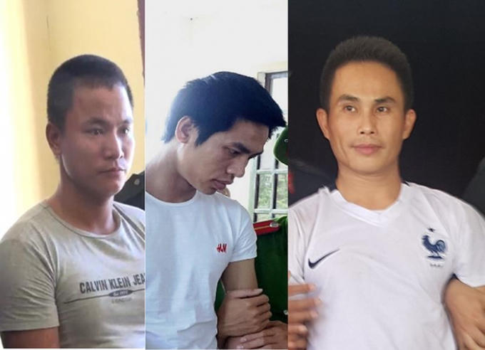 Các bị cáo (từ trái qua) Tuấn, Hiệp, Thìn.