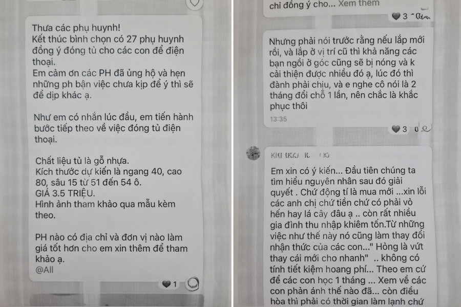 Những cuộc trao đổi đầy căng thẳng trong các hội nhóm các phụ huynh thể hiện quan điểm bức xúc của các phụ huynh trước những khoản chi.