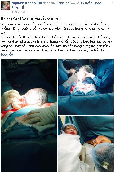 Tâm sự của Khánh Thi được chia sẻ trên Facebook.