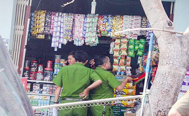 Hiện trường quầy tạp hóa nơi xảy ra vụ án. (Ảnh: cand.com.vn)