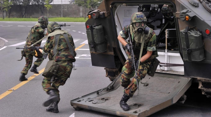 Cuộc tập trận thường niên của Mỹ và Hàn Quốc mang tên Ulchi Freedom Guardian (UFG) (Ảnh: Reuters)