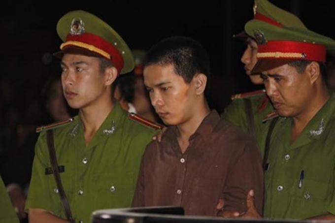Vũ Văn Tiến tại phiên tòa sơ thẩm.