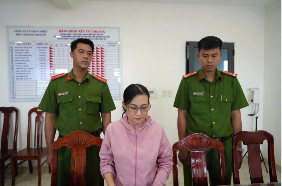 Bị can Nguyễn Thị Hoàng Anh. Ảnh: Công an TP Phan Thiết