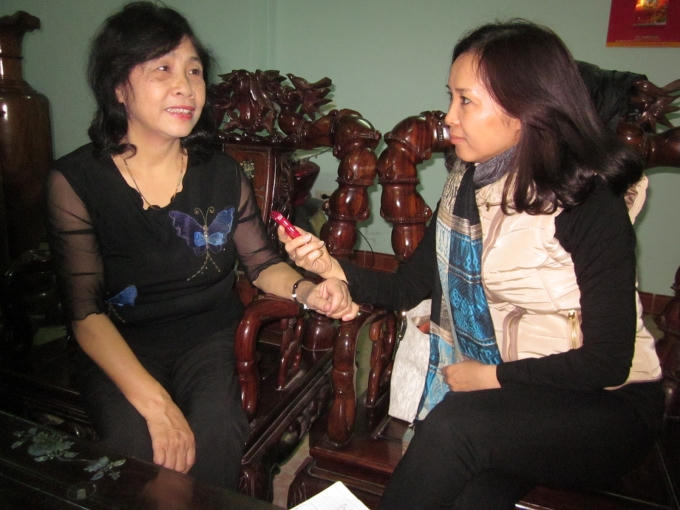 Bà Nguyễn Thị Chín trò chuyện với PV Pháp luật Plus.