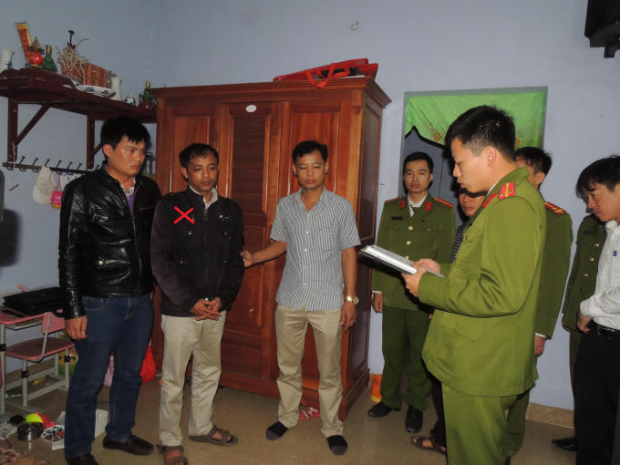 Đối tượng Nguyễn Ngọc Thanh (dấu X). (Ảnh Công an Hà Nam)