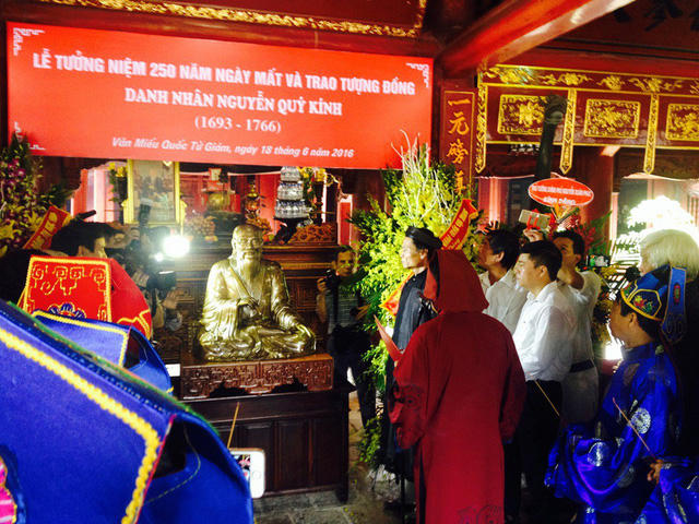 Viện Sử học Việt Nam, Hội Khoa học Lịch sử Việt Nam, Trung tâm hoạt động văn hóa khoa học Văn Miếu - Quốc Tử Giám, Ban Liên lạc dòng họ Nguyễn Quý đã trang trọng tổ chức Lễ Tưởng niệm 250 năm ngày mất và Trao Tượng đồng danh nhân Nguyễn Quý Kính.