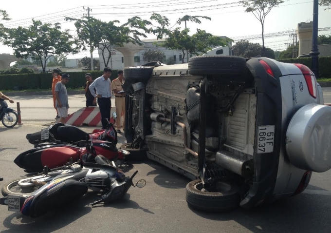 Hiện trường vụ tai nạn.