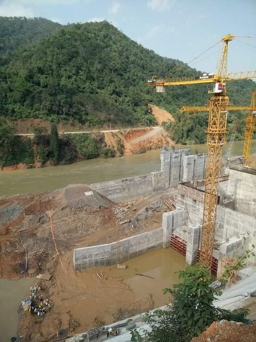 Công trường thi công nhà máy thủy điện Bảo Lâm 1.