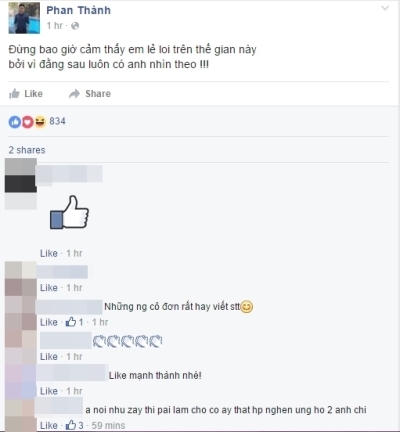 Và cả những câu nói đầy ẩn ý về sự chia li. Ảnh: facebook.