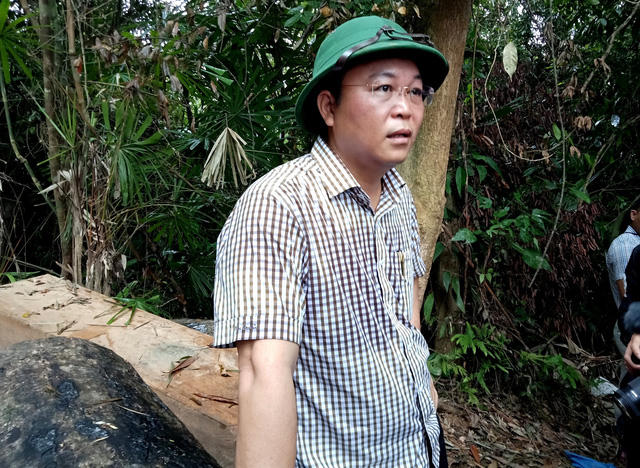 Ông Lê Trí Thanh - Phó Chủ tịch tỉnh Quảng Nam thị sát khu rừng bị hạ sát ngày 30/3