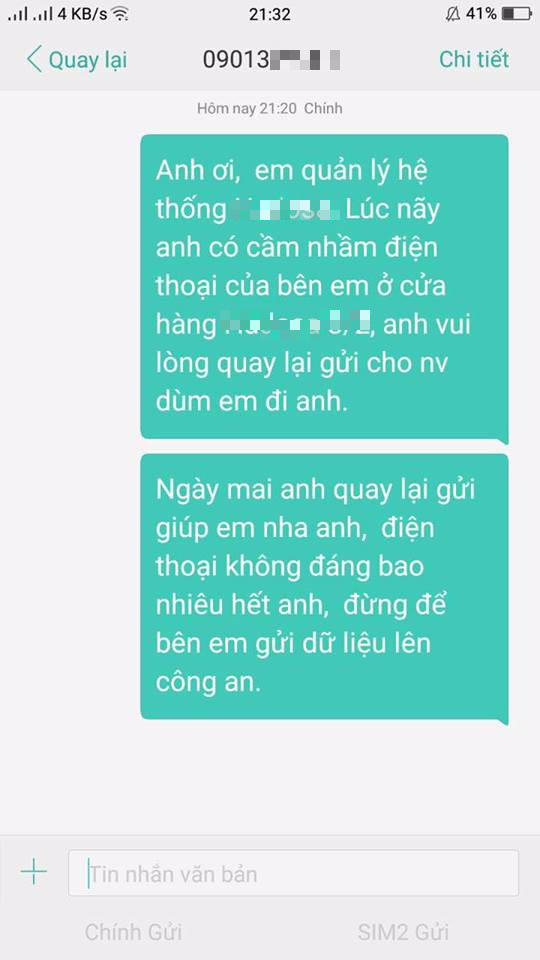 Tin nhắn gửi đi không được hồi âm.